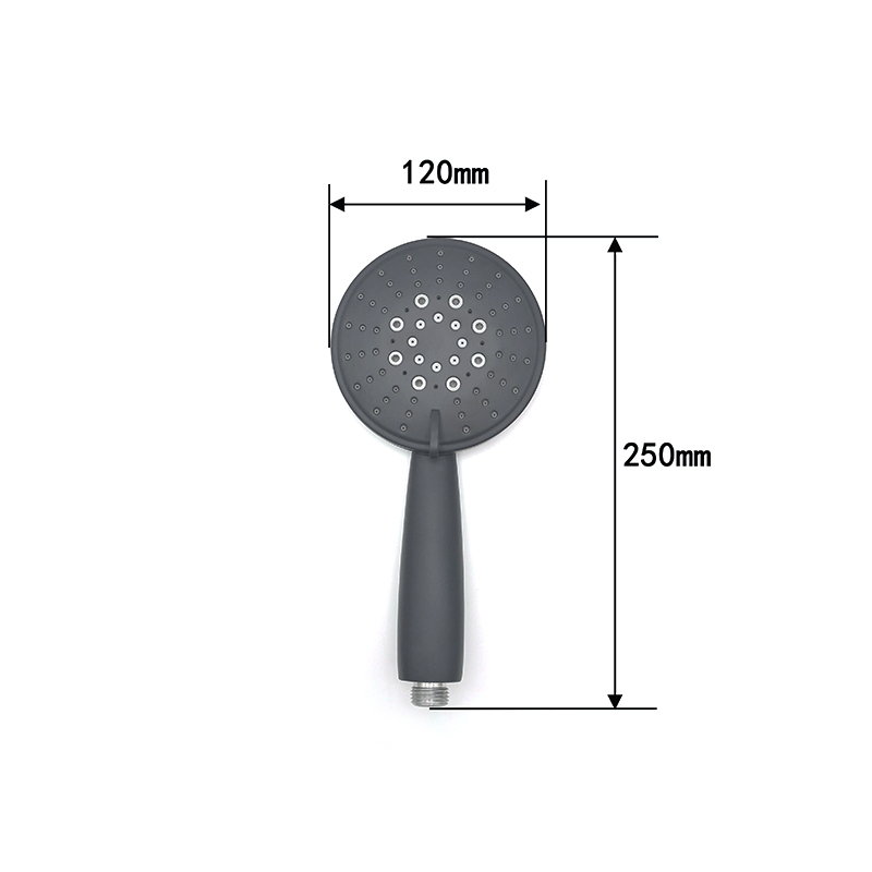 Boosterdusj rund sort sprinkler i rustfritt stål 6613